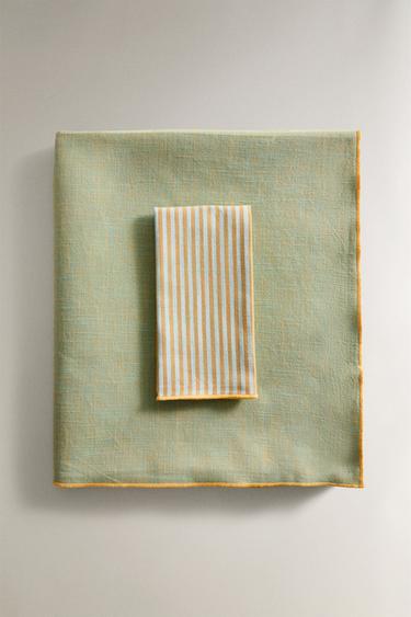 Zara Хлопковый скатерть с контрастным краем