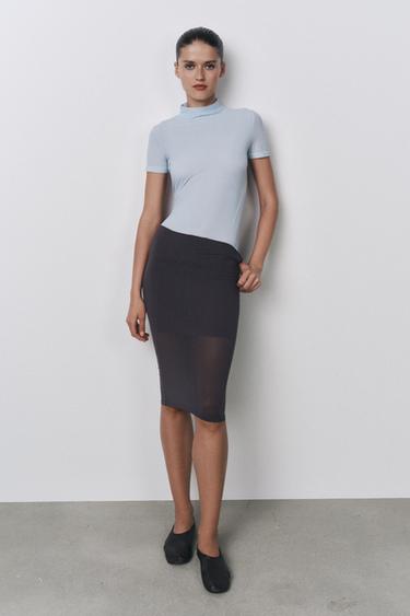 Zara Юбка-карандаш из смесового полиамида купить с доставкой.