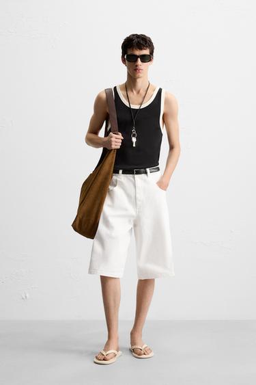 Zara Топ с контрастными деталями без рукавов купить с доставкой.