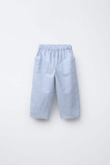БРЮКИ BAGGY ИЗ СМЕСОВОГО ХЛОПКА И ЛЬНА