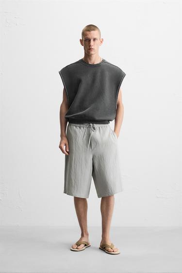 Zara Шорты свободного кроя с широкими штанинами купить с доставкой.