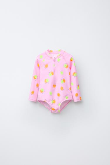 Zara Купальник в стиле майки 2-6 лет с лимонным принтом
