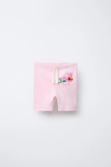 Легинсы-велосипедки в рубчик с принтом PEPPA PIG ™