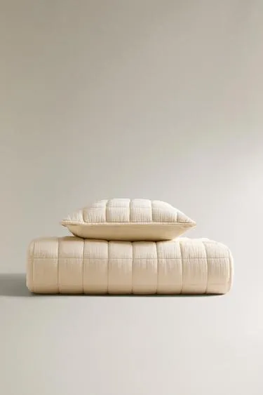 CHILDREN'S MUSLIN BEDSPREAD WITH SQUARES