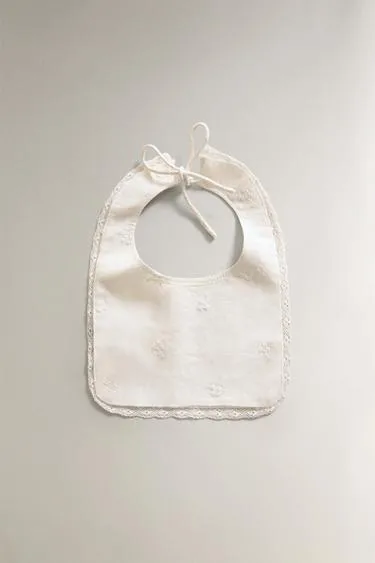 FLORAL EMBROIDERED BABY BIB