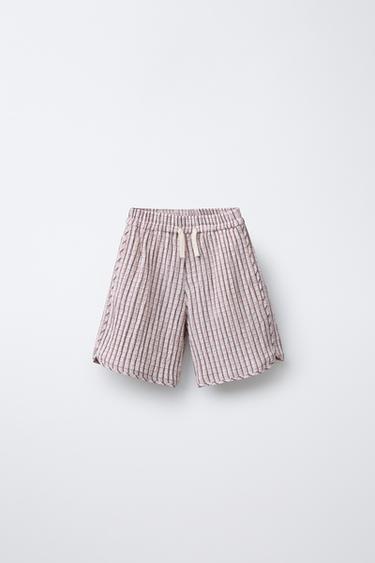 ШОРТЫ WIDE FIT ИЗ РЕЛЬЕФНОЙ ТКАНИ В КЛЕТКУ