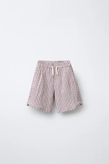 Шорты WIDE FIT из рельефной ткани в клетку