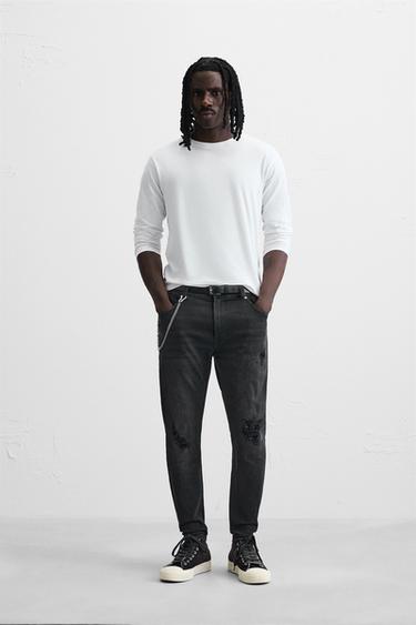 ДЖИНСЫ SKINNY FIT С РАЗРЕЗАМИ