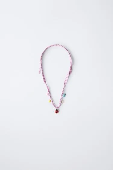 GINGHAM BEADED NECKLACE