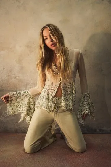 Блузка из шелка с принтом KATE MOSS X ZARA
