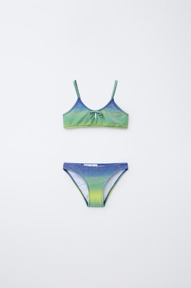 Zara 6-14 лет/ блестящий бикини купить с доставкой.