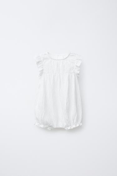 Zara Комбинезон с текстурой и швейцарской вышивкой