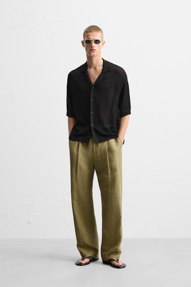 Zara Ажурная трикотажная рубашка купить с доставкой.