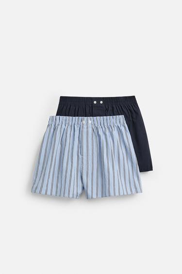 Zara Набор из двух трусов-боксеров из поплина в комбинации купить с доставкой.