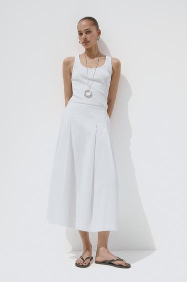 Zara Юбка миди со складками купить с доставкой.