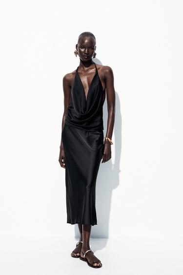 Zara Атласная юбка миди купить с доставкой.