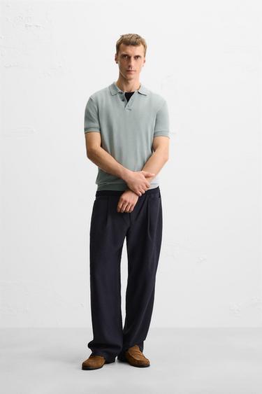 Zara Поло из смесового вискозного трикотажа купить с доставкой.