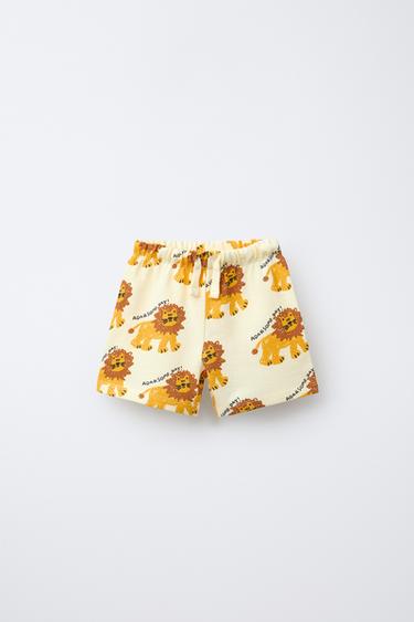 Zara Бермуды с принтом льва купить с доставкой.