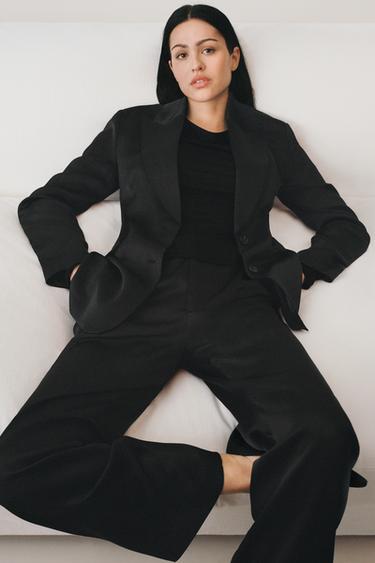 Zara Атласные костюмные брюки — 50TH ANNIVERSARY купить с доставкой.