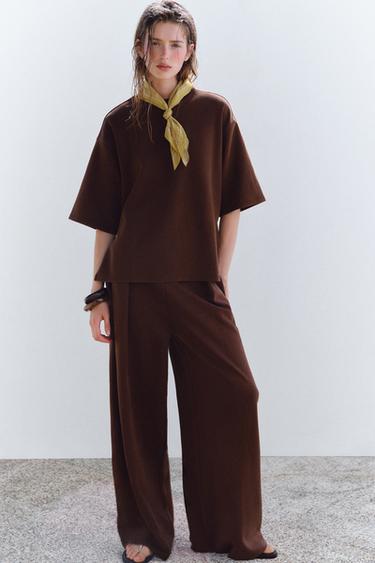 Zara Футболка из ткани с эффектом потертости купить с доставкой.