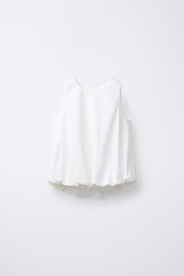 Zara Топ объемного кроя из поплина купить с доставкой.