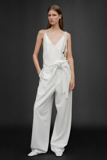 Zara Трикотажные брюки с поясом — 50TH ANNIVERSARY купить с доставкой.