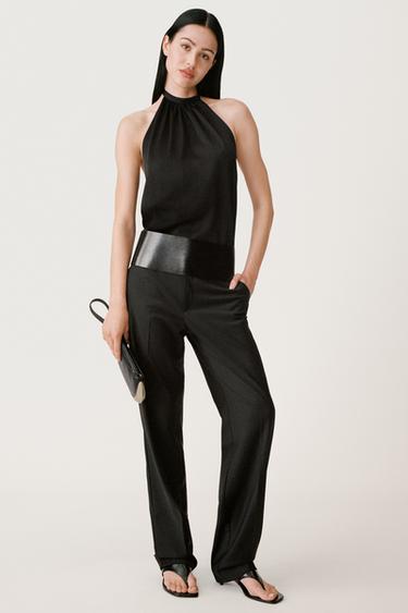 Zara Топ с горловиной халтери завязками — 50TH ANNIVERSARY купить с доставкой.