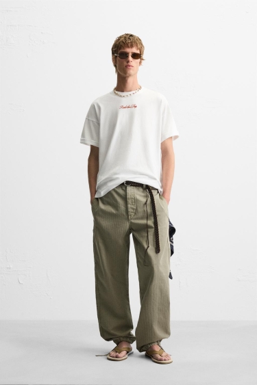 Zara Футболка с контрастным принтом купить с доставкой.
