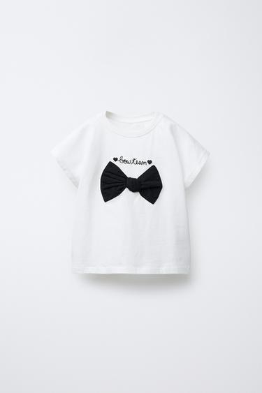 Zara Футболка с вышитым слоганом и бантом купить с доставкой.