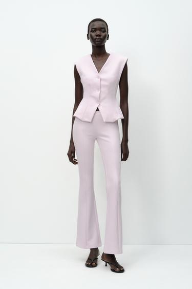Zara Брюки FLARED из интерлока купить с доставкой.