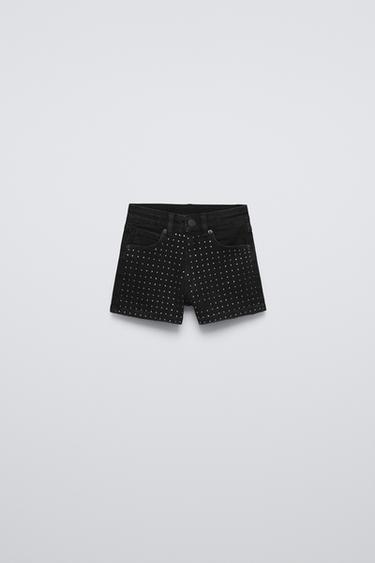 Zara Джинсовые шорты со стразами купить с доставкой.