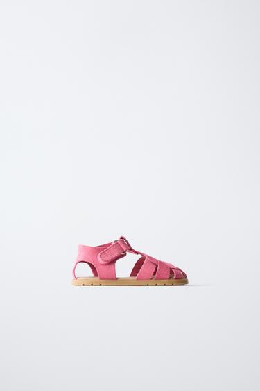 Zara BAREFOOT сандалии в кожаную клетку купить с доставкой.