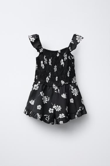 Zara Короткий комбинезон с цветочным принтом купить с доставкой.