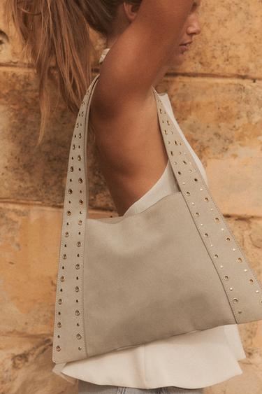 Zara Замшевая сумка с заклепками купить с доставкой.