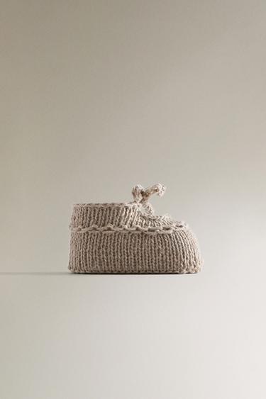 Zara Теплые вязаные балетки с завязками купить с доставкой.