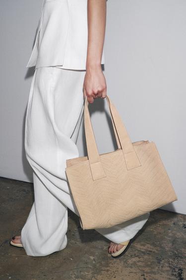 Zara Плетеная замшевая сумка-шопер