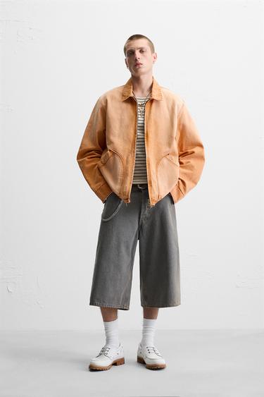 Zara Куртка из ткани с эффектом потертости с карманами купить с доставкой.