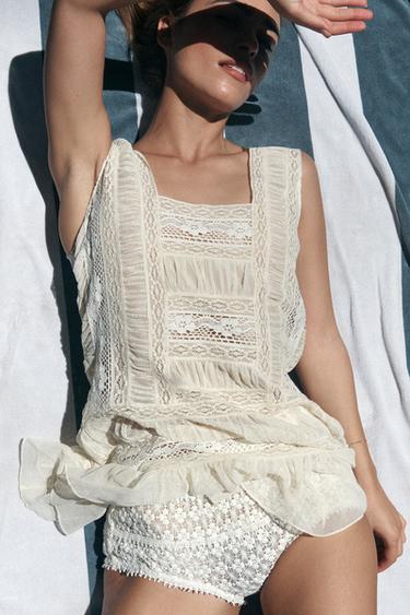 Zara Платье с кружевными складками