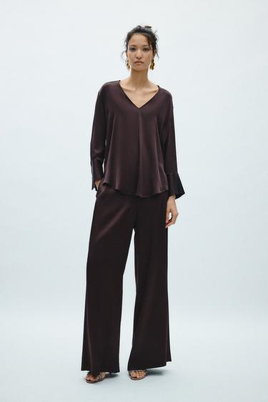 Zara Атласный топ — ZW COLLECTION купить с доставкой.