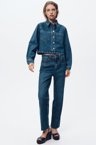 Zara Джинсы с высокой посадкой Z1975 STRAIGHT ANKLE LENGTH купить с доставкой.