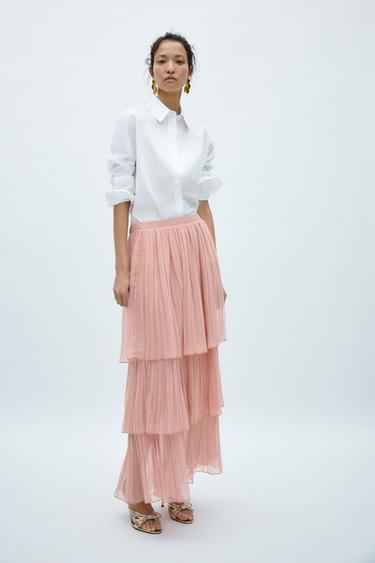 Zara Юбка длинная с воланами купить с доставкой.
