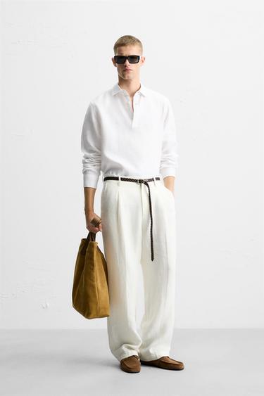 Zara Поло из 100% льна - LIMITED EDITION купить с доставкой.