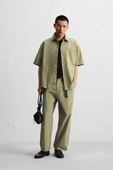 Zara Рубашка свободного кроя из поплина купить с доставкой.