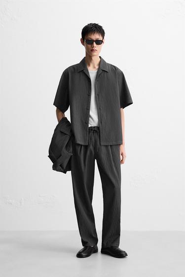 Zara Рубашка с объемным кроем из текстурированной ткани купить с доставкой.