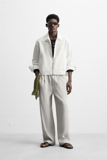 Zara Полосатые потоковые брюки купить с доставкой.