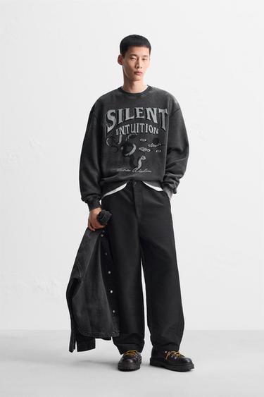 Zara Свитшот с принтом в сочетании оттенков купить с доставкой.