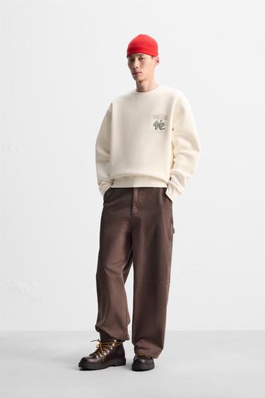 Zara Свитшот с контрастной вышивкой купить с доставкой.