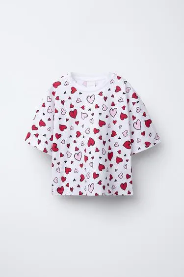 Футболка с принтом «сердце»- Заказать в России