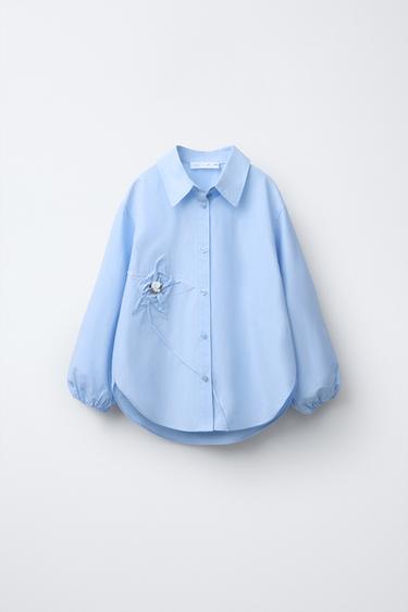 Zara Рубашка с цветочным узором купить с доставкой.