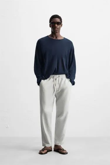 Брюки RELAXED FIT из хлопка и льна